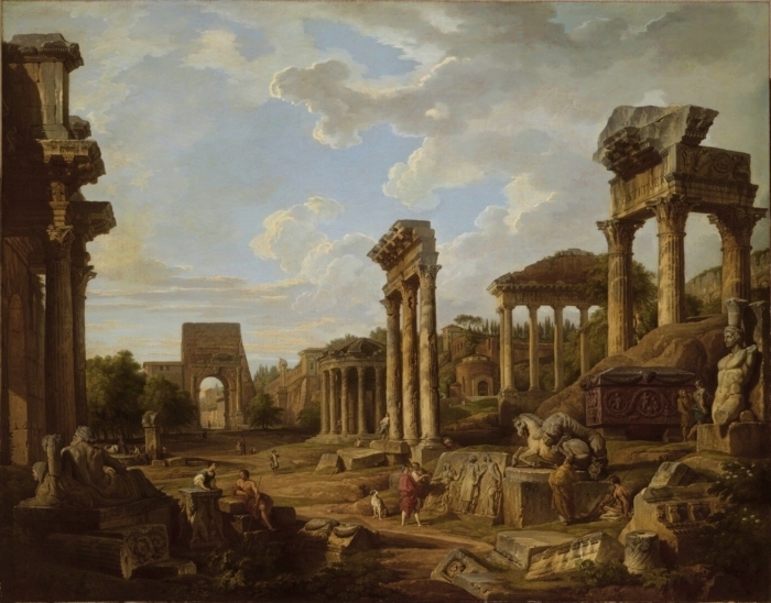 A Capriccio of the Roman Forum
Giovanni Paolo Panini
Date: 1741
Style: Baroque
Genre: capriccio
Location: Yale University Art Gallery (Yale University), New Haven, CT, US